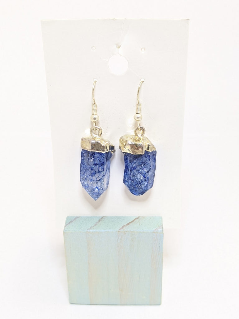 Blue Crackle Quartz Earrings - Goddess I AM