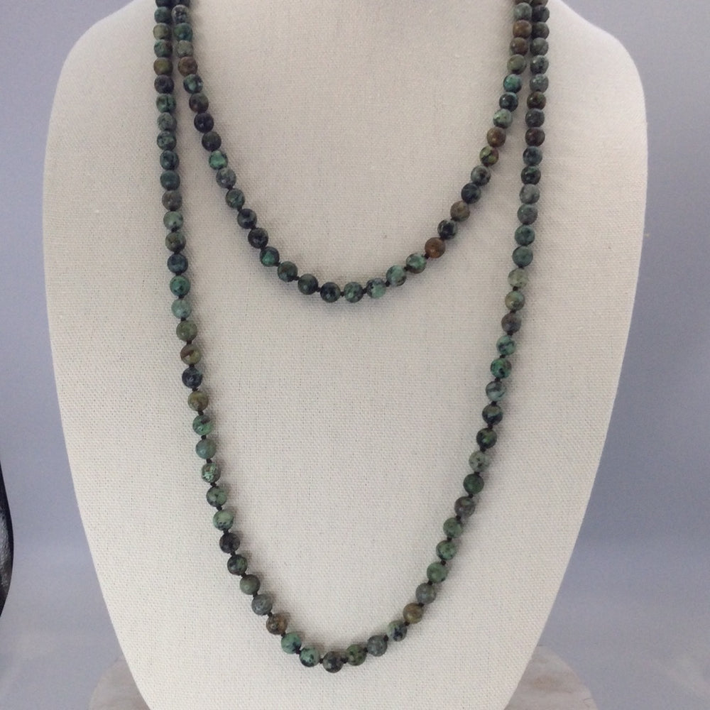 African Turquoise 60” necklace