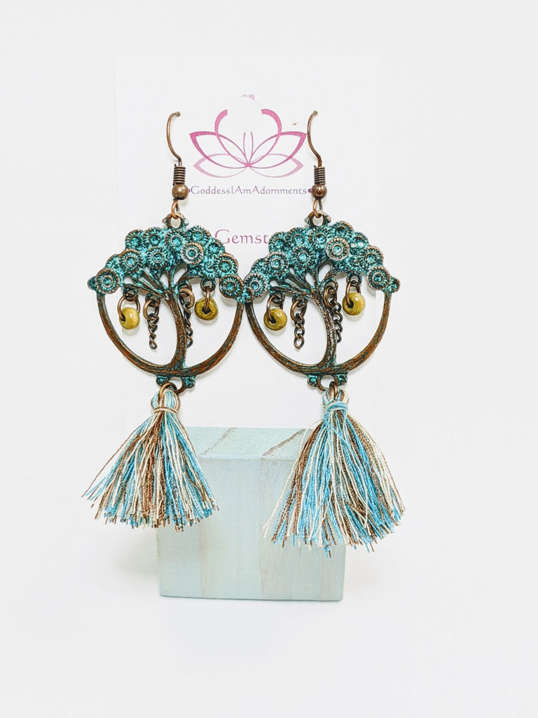 Brass Tree Earrings - Goddess I AM